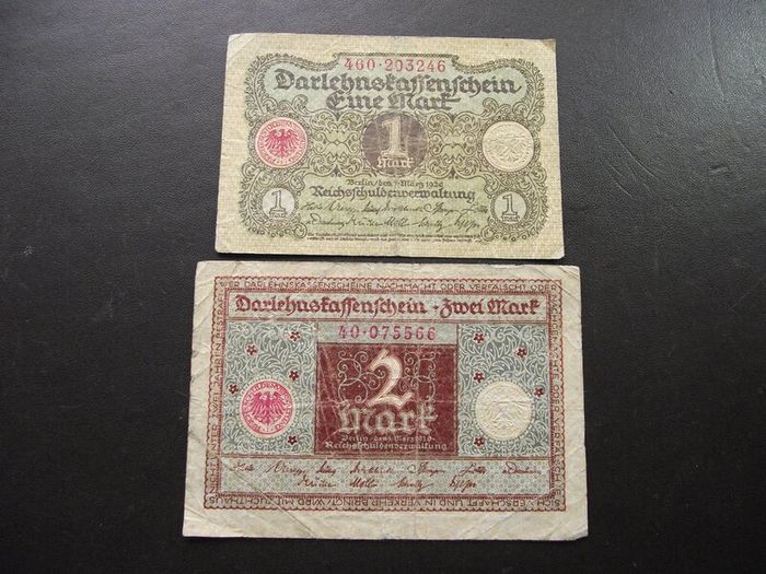 Germany. Darlehnskassenschein. 1 Mark & 2 Mark (1.3.1920)