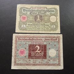Germany. Darlehnskassenschein. 1 Mark & 2 Mark (1.3.1920)