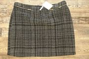 Asos brushed black and gray tartan skirt