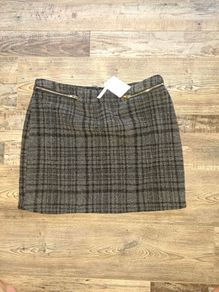 Asos brushed black and gray tartan skirt