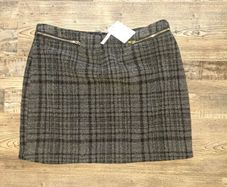 Asos brushed black and gray tartan skirt