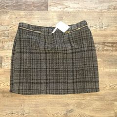 Asos brushed black and gray tartan skirt