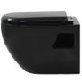 Wall-Hung Toilet with Concealed Cistern Ceramic Black Image 7