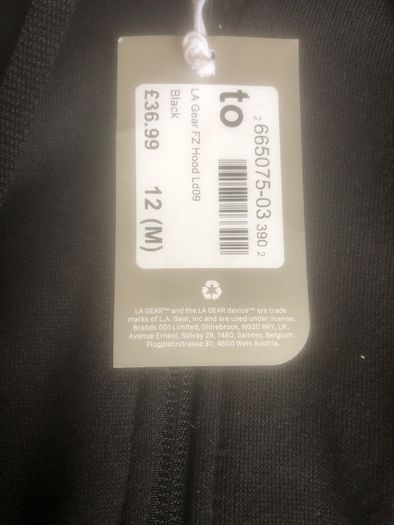 LA GEAR, hooded top Black in color size 12 M