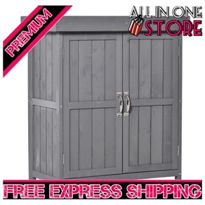 Outdoor Garden Storage Shed Tool Wooden Box Double Doors (FREE SHIPPING)