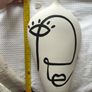 Cream black face print vase art deco abstract Image 2