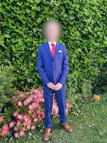 Boy communion suit 4 piece shoes shirt