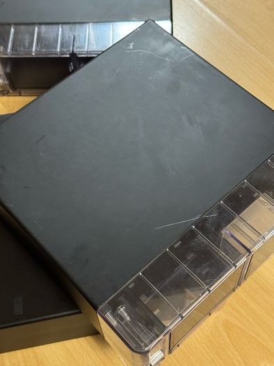 Stackable organising boxes for bits and bobs