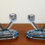 Pair of Art Deco Blue Glass Candlesticks Image 2