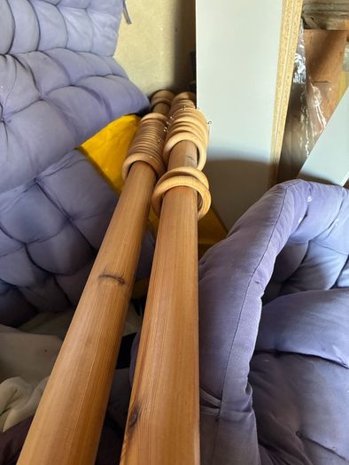 Large 2" diameter curtain poles with rings