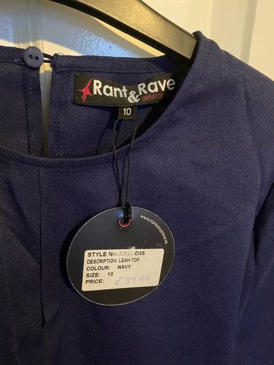 Rant & Rave navy top BNWT
