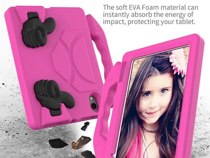 For Apple iPad Mini 6 Kids Friendly Case Shockproof Cover With Thumbs Up - Pink