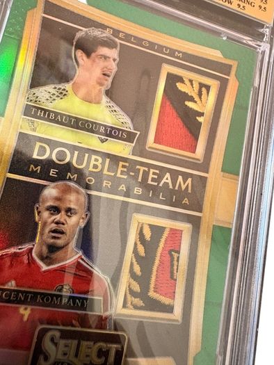 9.5 Gem Mnt 2016-17 Panini Select Double Team Memorabilia Green /5 #dt-ck Courtois/kompany