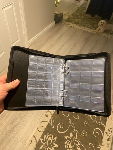 Zipper Faux Leather Case 360 Large Capacity Coin Collection Book Size Grid Mixed Coin Stamp Collection Book Badge Sticker High-end Protective Cover Hot Stamping Storage Book