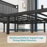 King Size Bed Frame With Storage Headboard, Upholstered Platform Bed Frame/Mattress Foundation/Metal Slat Support/No Box Spring Needed/Dark Grey Image 7