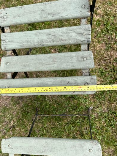 Pair of 1930s Vintage Green Folding Garden Chairs
