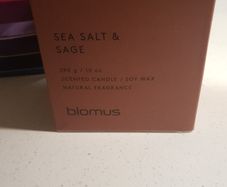 Blomus Sea Salt and Sage Scented Candle - Soy Wax - Natural Fragrance - 290 grams- Brand New Boxed