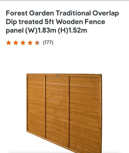 Wooden Fencing Panels x 4