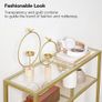 3-Tier Gold Console Table, Tempered Glass Sofa Table, Narrow Side Table, Modern Hallway Table, for Living Room, Foyer, Hallway, Bedroom, Metal Frame, Sturdy, Gold Image 5
