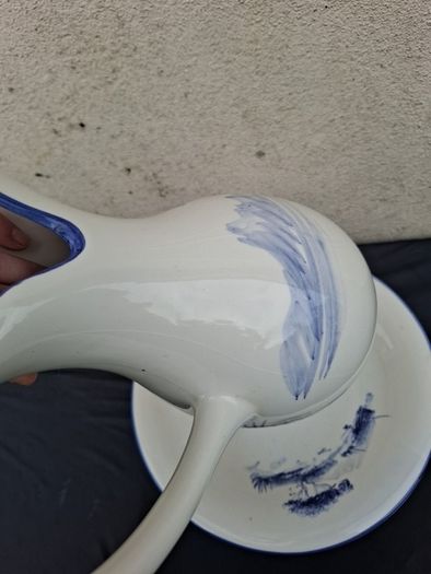 ceramic blue washing bassin set