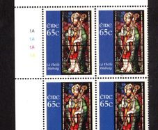 2005 Ireland St Patrick's Day Commemorative Stamp Plate Block 1A1A1A1A Mint Never Hinged (MNH)