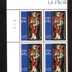 2005 Ireland St Patrick's Day Commemorative Stamp Plate Block 1A1A1A1A Mint Never Hinged (MNH)