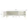Modern White TV Unit 150cm Ribbed Doors Gold Legs Storage Cabinet Image 2