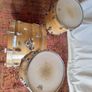 Ludwig 3 ply 70s Butcher Block and LM402 6.5 Supraphonic Snare - Blue Olive Drums Kit Led Zeppelin Image 3