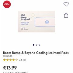 Boots Bump & Beyond Cooling Postpartum Pads (15 Count) 3 boxes