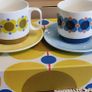 Orla Kelly Atomic Flower set of 2 Cappuccino Tea Cup& Saucers Set Image 2