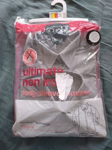 M & S grey blouses, 2 in packet, 8-9 yrs