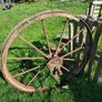 antique vintage metal spoked wheel Image 3