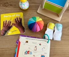 Items from Lovevery "The Senser" play kit 5-6 months