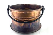 Antique copper cauldron