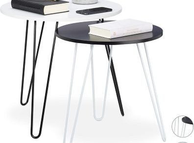 Set of 2 Round Side Tables - Free Delivery Nationwide