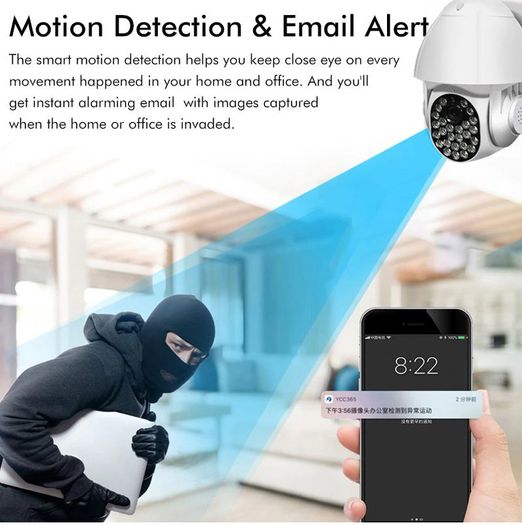 5MP PTZ WiFi Camera Motion Two Voice Alert Human Detection Outdoor IP Camera Audio IR Night Vision Video CCTV Surveillance Garden Office