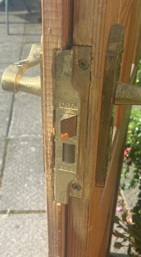 Pair of Solid Pine Rebated Doors with Brass Handles & Hinges