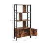 Industrial 5-Tier Bookcase with Double Door Cabinet Image 6