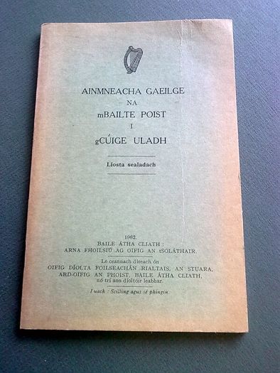 Ainmneacha Gaeilge na mBailte Poist i gCuige Uladh Ireland Irish language Ulster