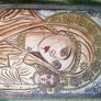 Hand made Orthodox icon Jesus Christ child and Virgin Mary Image 2
