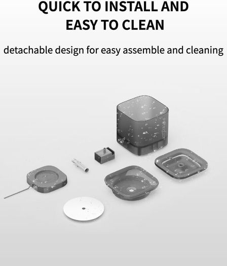 Cat Water Fountain, EVERSWEET SOLO SE, 1.85L Ultra Quiet Automatic Cat Drinking Fountain for Indoor Use, Easy-Clean Design with Carbon Filter and Separate Base, Plug-In Cat Water Dispenser