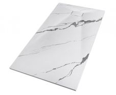 Brand New Besco Vexo Marble Ultra-Slim Rectangular Shower Tray (120 x 90 x 2.6 cm) + Separate Waste Trap