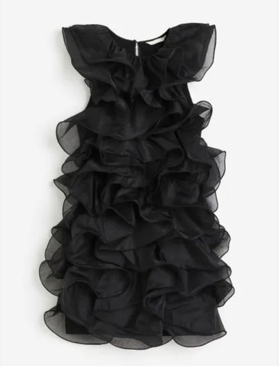 Black Frilled mini dress  size M, from H&M