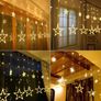 LED Star Curtain Lights Connectable 2M Warm White 12 Stars 138 LEDs Window Icicle Decor Lights for Home Garden Holiday Wedding Christmas (FREE POSTAGE) Image 5