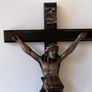 Carved Wood Hanging Crucifix Jesus Christ Cross Vintage Image 4