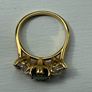 3 Stone ring Oval Emerald and Brilliants in 9ct Gold Image 2