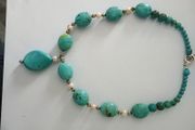 Necklace -Turquoise- Mexican with sea pearls