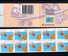 1990 Australia Sports (Skateboarding) Definitive Stamp Booklet fine used with GPO Melbourne Cancel