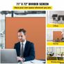 Office Partition Room Divider Wall 71" x 72" Privacy Office Divider Brown Image 3