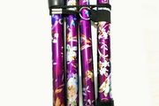 Folding Walking Stick, Purple Floral